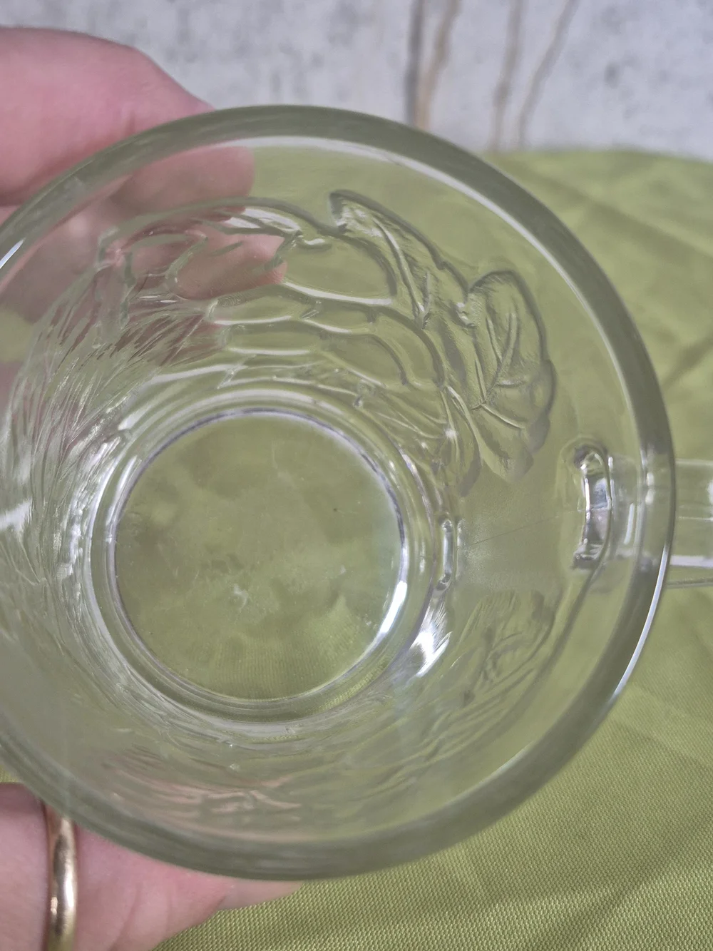 Clear Glass Patterned Coffee Mug - Transparent